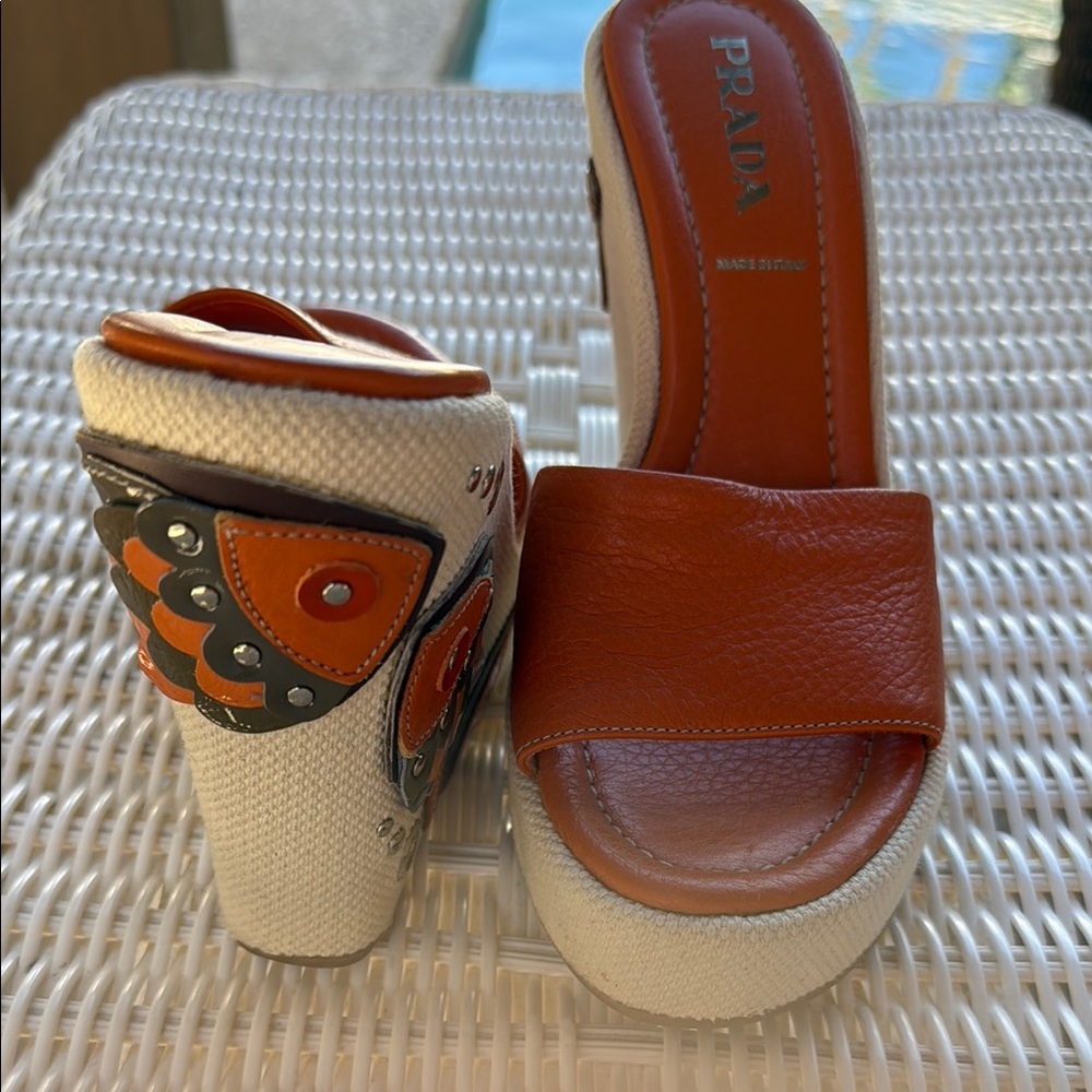 Prada Brown Leather Mules - Picture 3 of 8